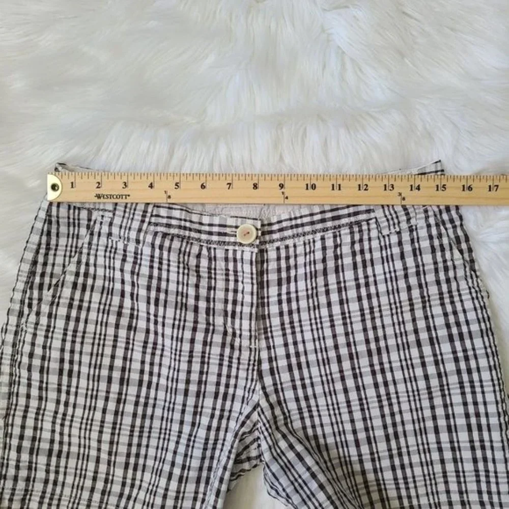 Merona Brown Tan Beige Plaid Casual Shorts,SZ 6